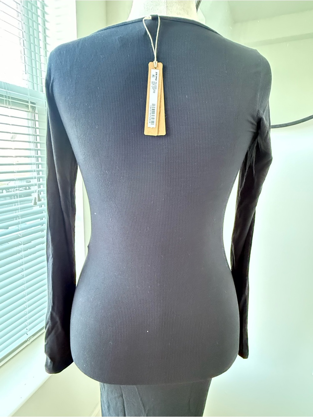 SKIMS Black Long Sleeve Square Neck Maxi Dress, Soft Lounge - Picture 6 of 9